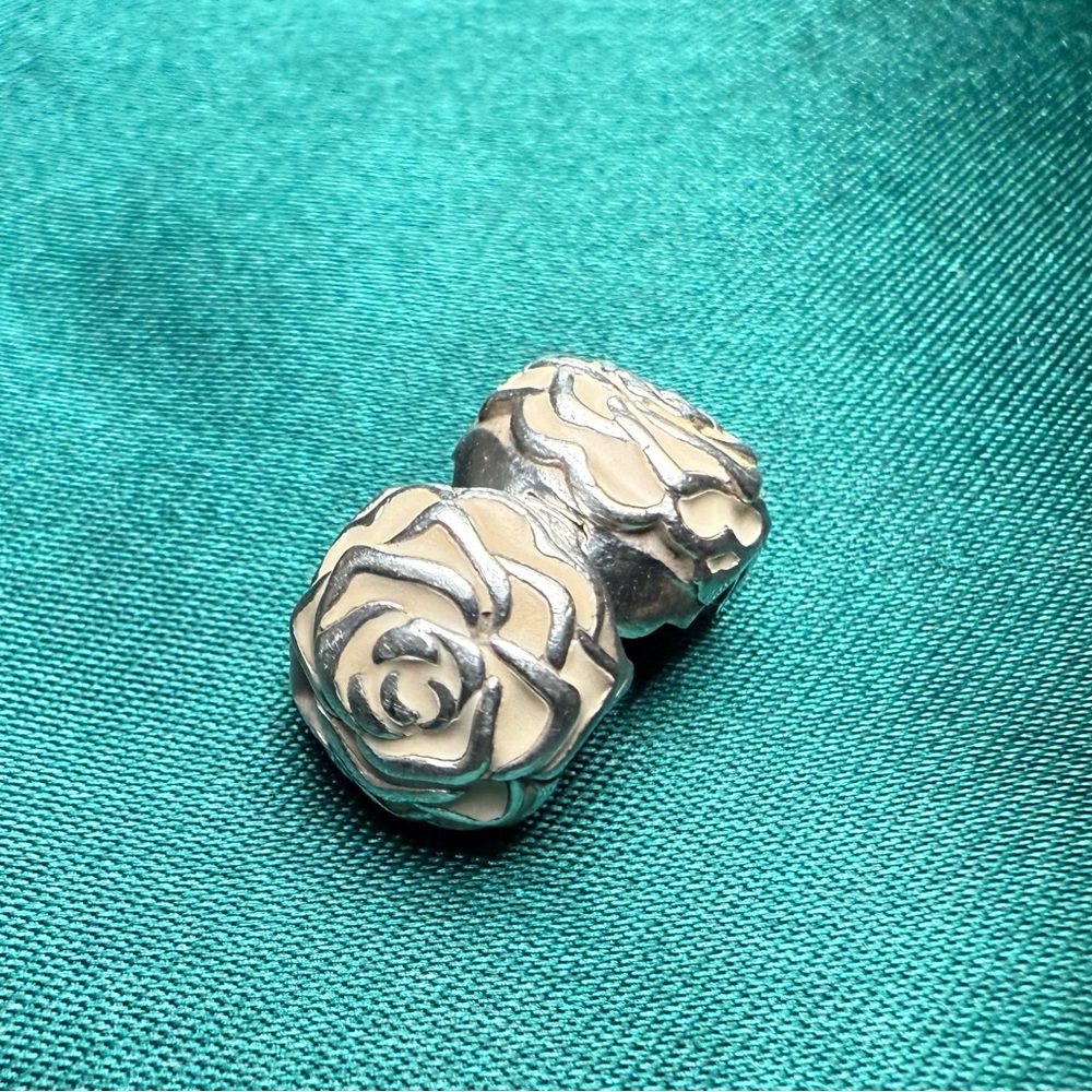 Pandora Silver and Gold Rose Clip